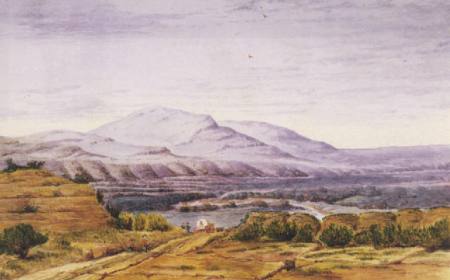 gold rush 1849 map. Humbolt River 1849 (painting