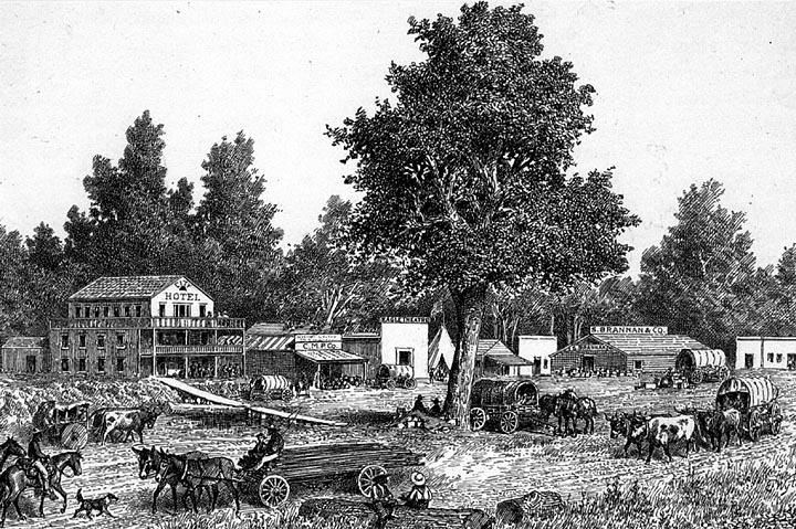 san francisco gold rush 1849. Sacramento City 1849 (image